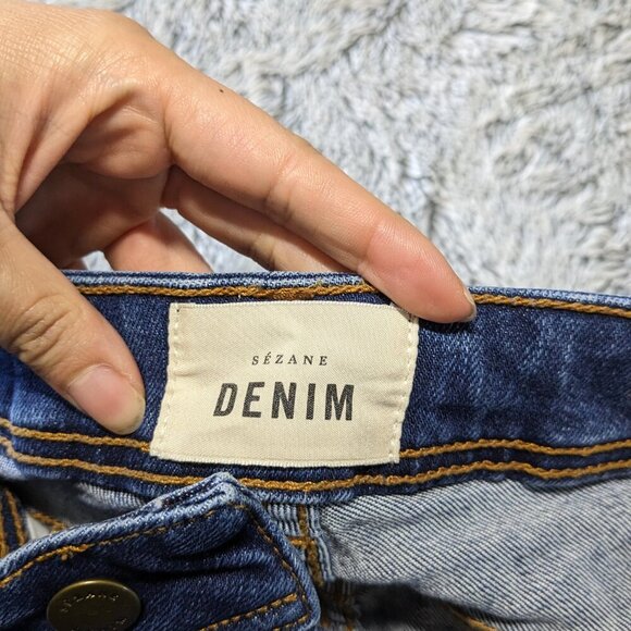 Sezane Blue Jeans Perfect Slim 7/8 Dark Blue Skinny Size 29 - Picture 10 of 13